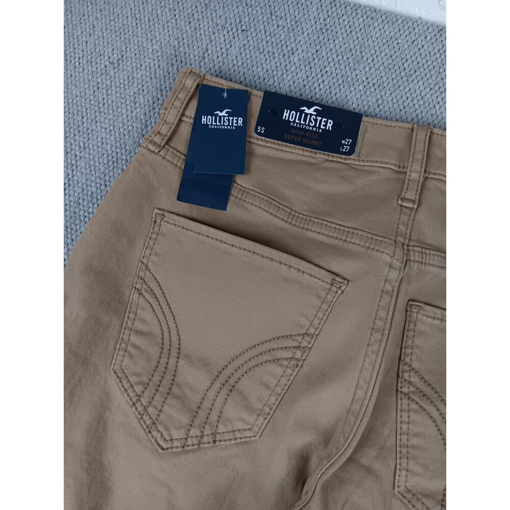 Hollister California High Rise Super Skinny Jens Womens 5S 27X27 Tan Stretch - Picture 9 of 13
